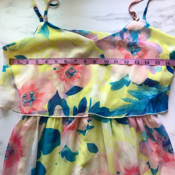 Charlotte Russe Floral Neon Dress Size Medium - Picture 5 of 8